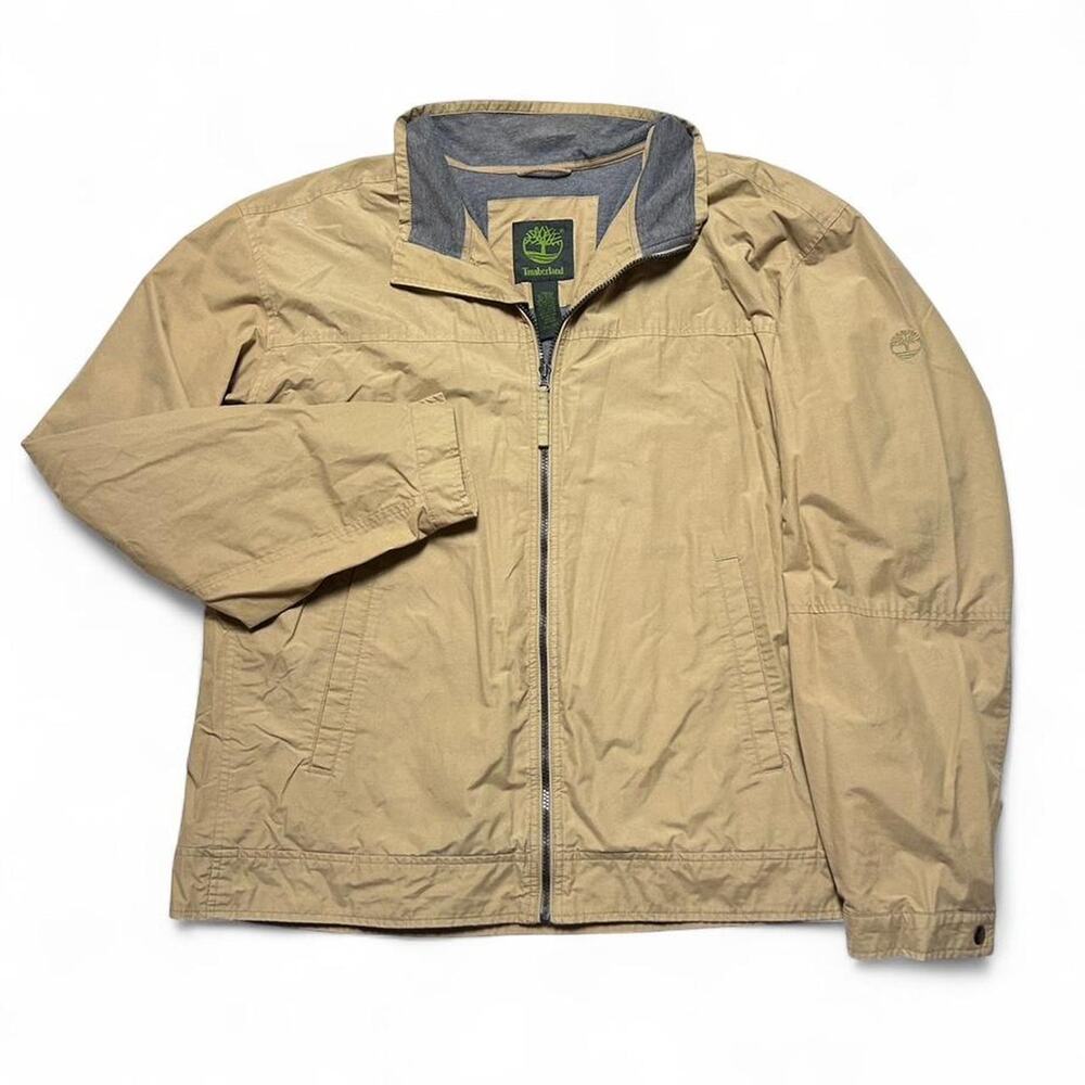 Timberland Y2k Vintage Khaki Harrington Zip Up Bomber Workwear Jacket XXL